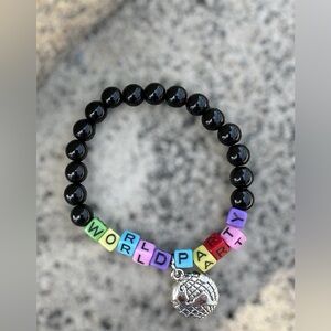 World Party tribute Bracelet with Globe Charm